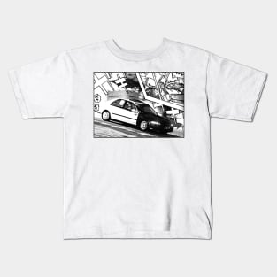 JDM Civic in Laguna Seca T-Shirt Manga Edition Kids T-Shirt